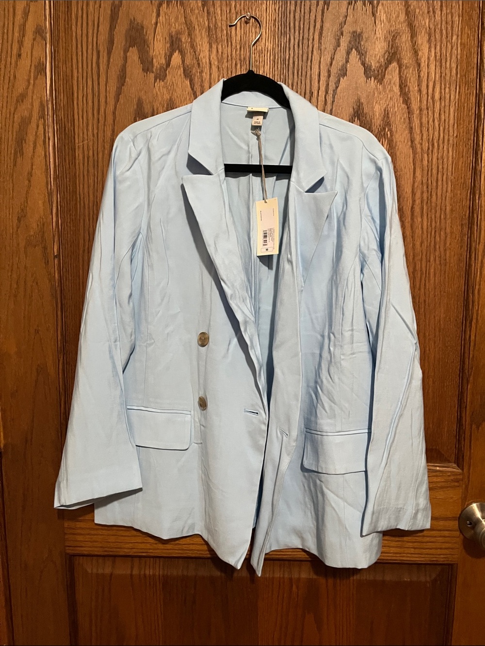 a new day Light Blue Double-Breasted Blazer
